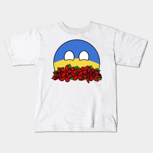 countryballs ukraine play flowers Kids T-Shirt